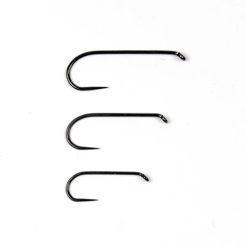 

Bimoo 25PCS/Lot Premium Barbless Fly Tying Nymph Hook Streamer Fly Hooks 10 12 14 Black Nickle Sharp 2X Trout Fishing Hook