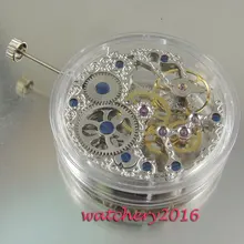 17 драгоценных камней Серебристые стенты 6497 механические ручные часы Parnis movement