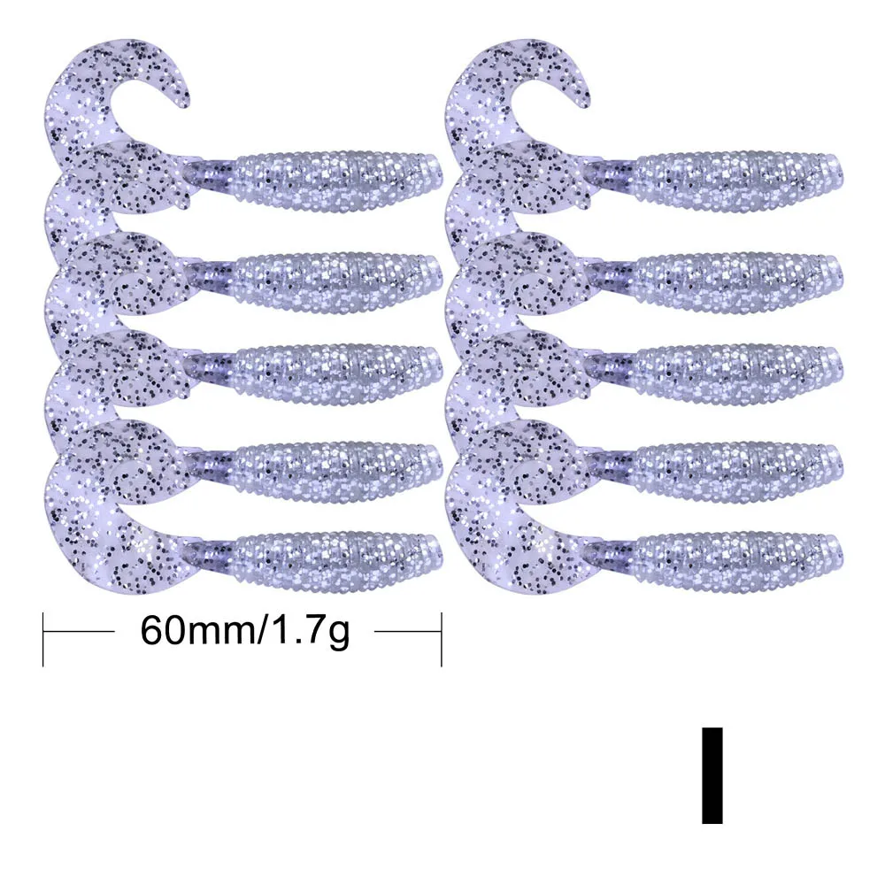 Fulljion 10 шт. мягкие приманки для рыбалки Shads мягкие реалистичные приманки воблеры силиконовый червь джиг голова искусственная приманка Isca Pesca снасти - Цвет: I