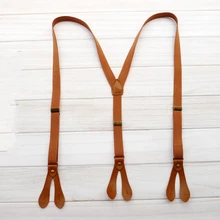 Подтяжки из натуральной кожи в стиле ретро коричневые подтяжки с бесплатной доставкой