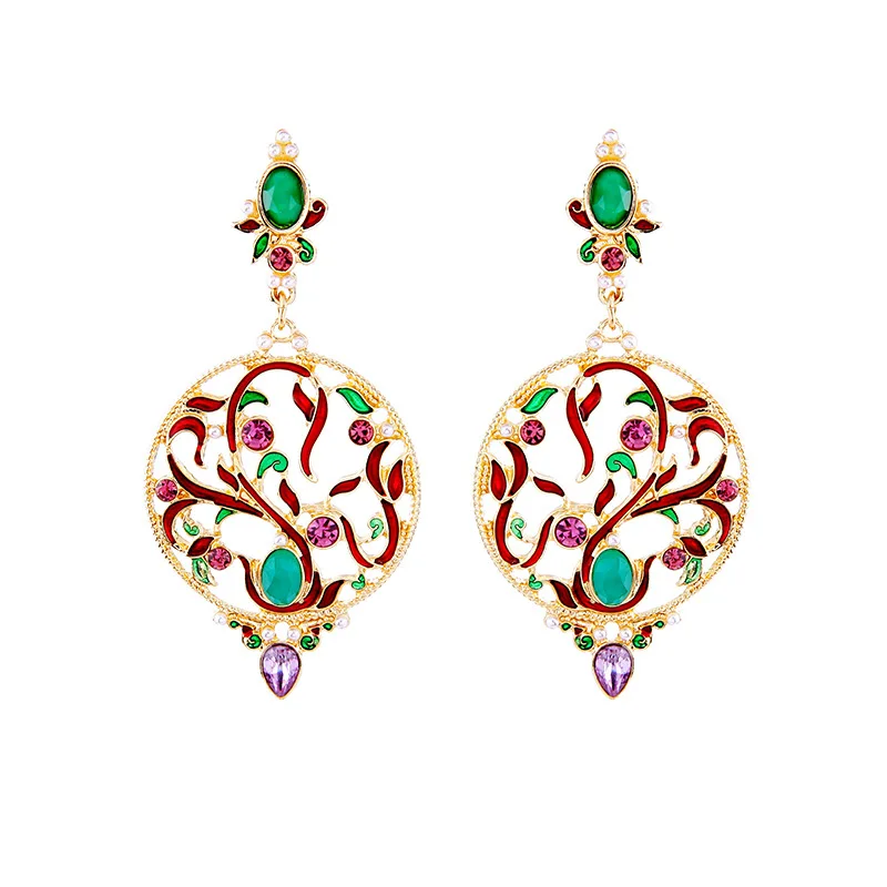 

Free Shipping Mixed Color Geometric Alloy Bohemia Styles Stud Trendy Earring