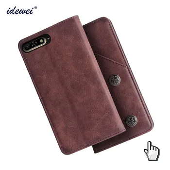 

IDEWEI For Huawei Y6 2018 Case Cover Luxury Leather Flip Case For Huawei Y6 2018 Protective Phone Case