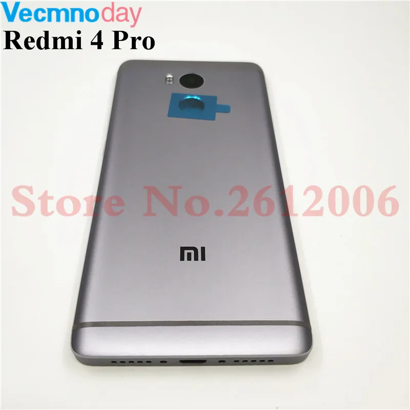 

Original For Xiaomi Redmi 4 Pro/Redmi 4 Prime Metal Battery Door Cover Housing Back Cover With Power Volume Buttons+Camera Lens