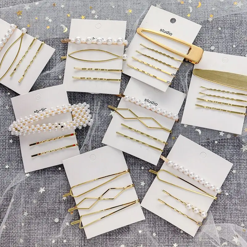 

3Pcs Pearl Metal Hair Clip Hairband Comb Bobby Pin Barrette airpin Headdress Accessories Styling Tools