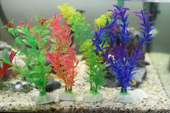 

Free shipping 4 pieces 20cm Aquarium Fish Tank Ornament Decoration Artificial Plastic Plant