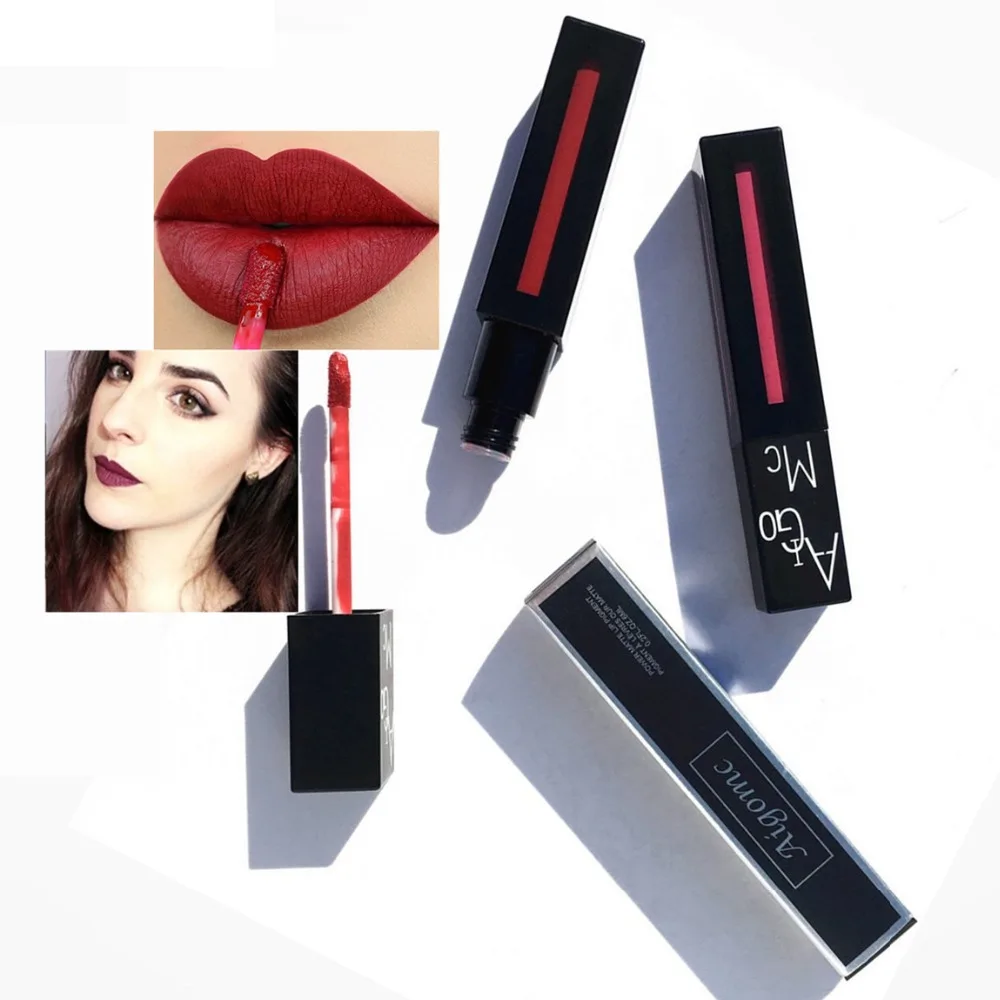 

AIGOMC Nude Matte Lipstick Long lasting Waterproof Lips Makeup Liquid Lipstick 12 color Lip gloss cosmetic