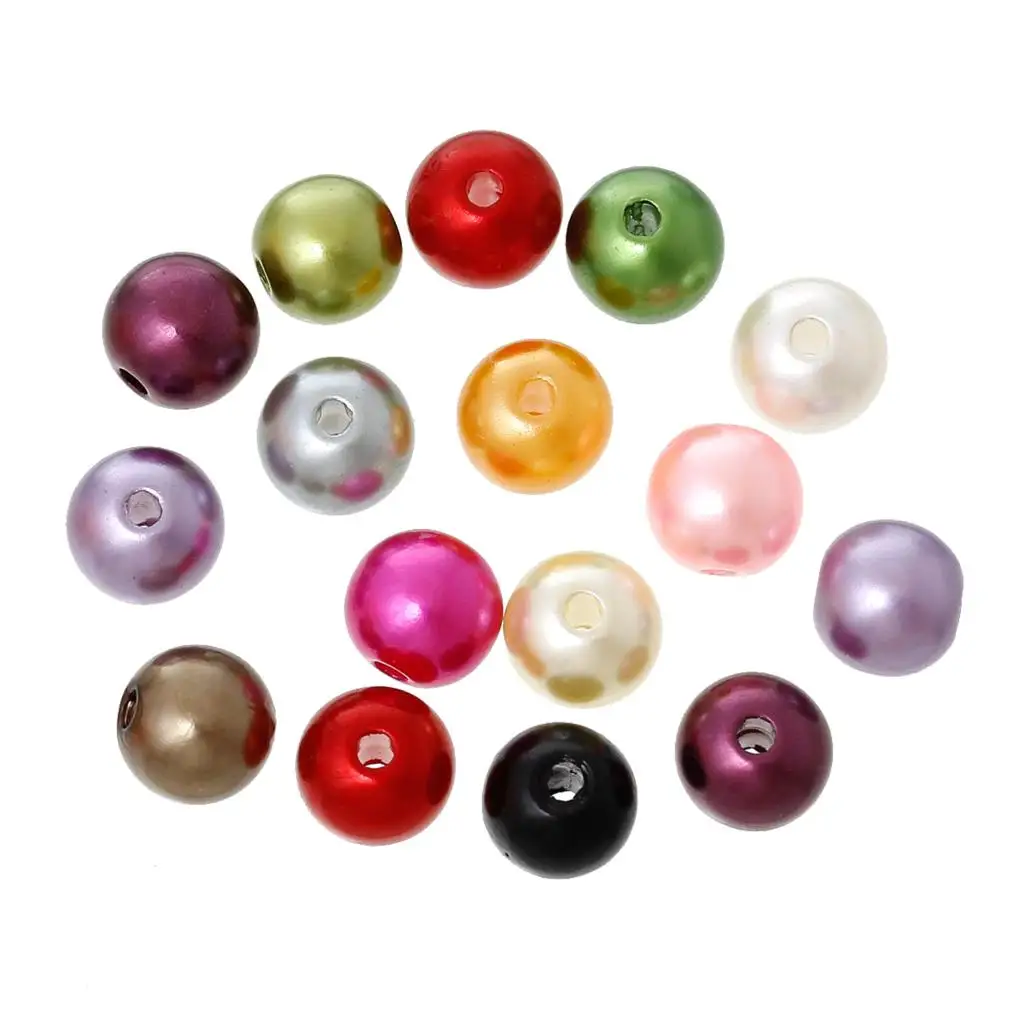 

DoreenBeads 55 PCs At Random Imitation Pearl Round Beads 8mm Dia. 2015 new
