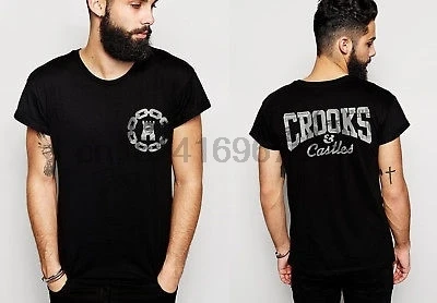 

Crooks Castles Money Logo Black Street Wear Fashion Short Sleeve T-shirt Tee