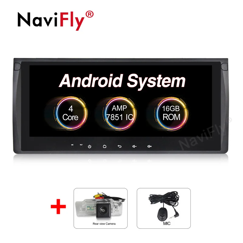 Navifly 10,25 дюймов Android 8,1 автомобильный DVD мультимедийный плеер для BMW X5 E53 E39 gps четырехъядерный стерео аудио навигация головное устройство DVR - Цвет: add camera