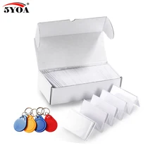 1000 шт. 13,56 МГц IC M1 S50 записываемых брелоков бумажные ярлыки доступа Управление радиометка для нахождения ключа маркер посещаемости управление брелоком ABS Водонепроницаемый