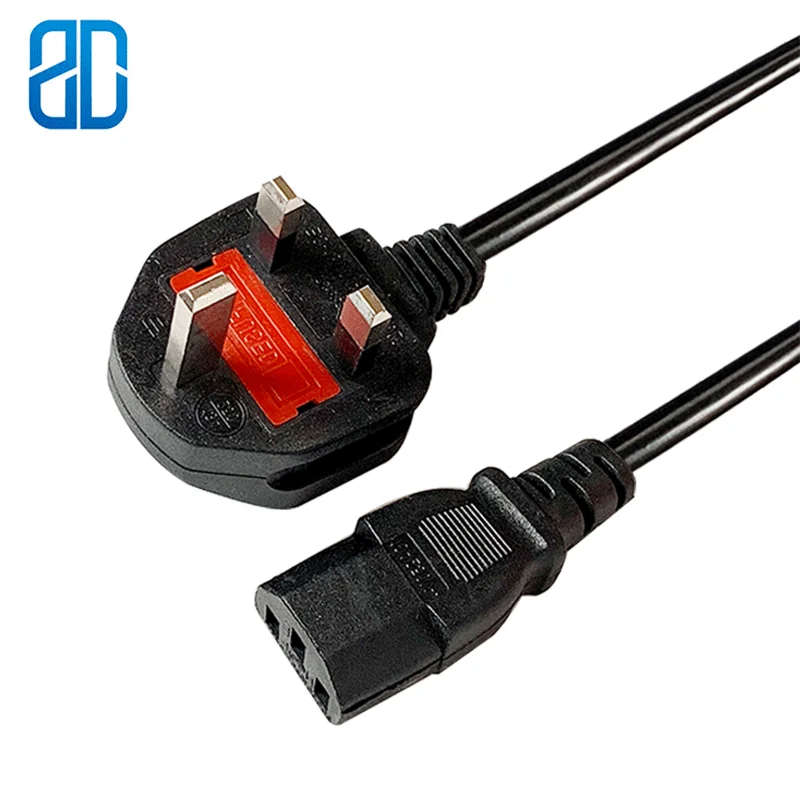 

UK Singapore Malaysia Power Extension Cable Cord British Adapter UK Plug To IEC320 C13 For Laptop Charger HO3VV-F 3*0.75mm 1.5M