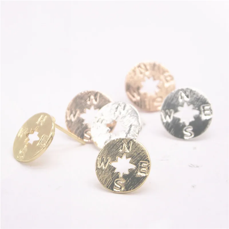 

Geometrical element compass stud earrings Simple Unique Travel tiny Compass Stud Earrings for Women Earring Girls