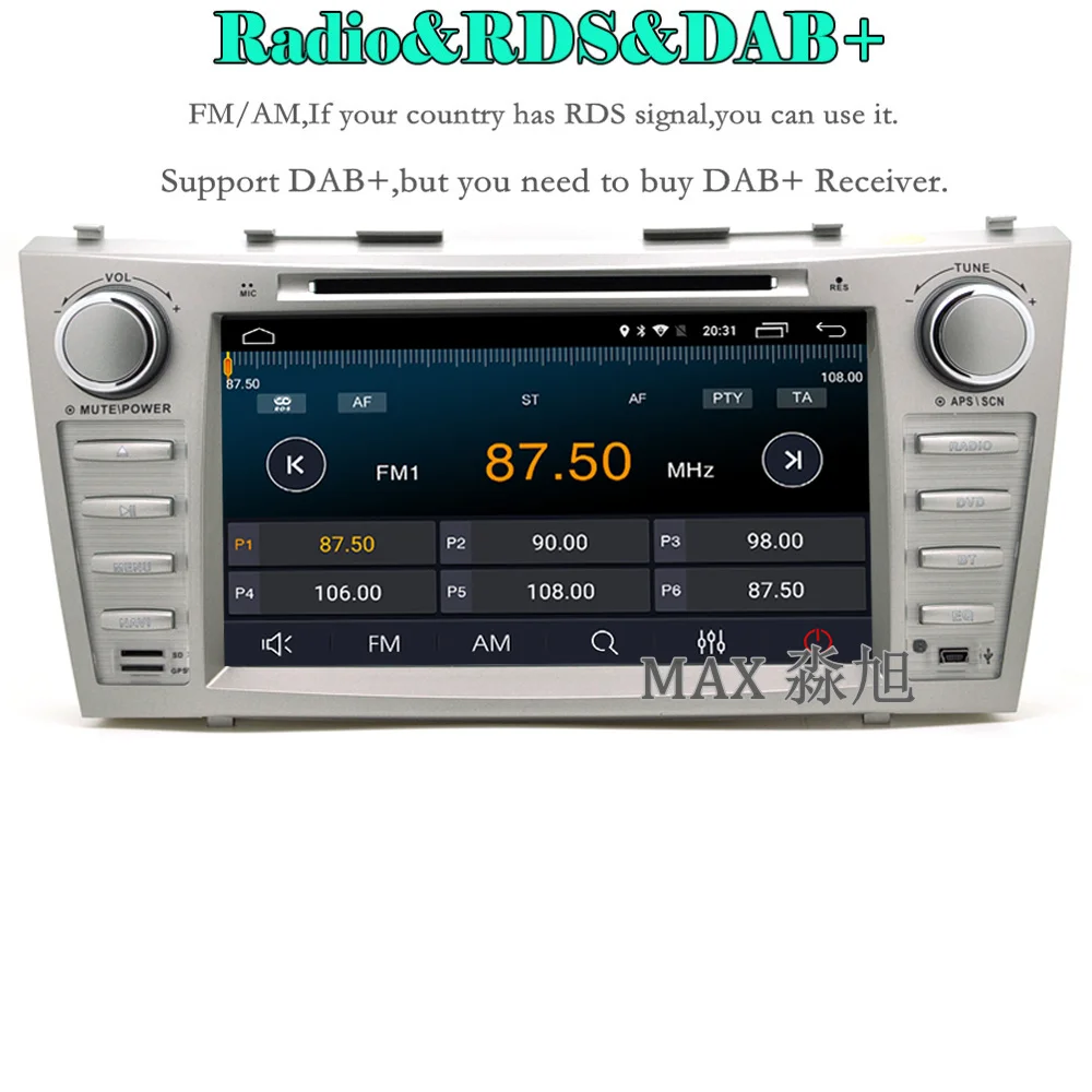 Best 2din 2G+16G Car DVD Player for Toyota CAMRY AURION v40 2007 2008 2009 2010 2011 with Radio DAB+ BT swc GPS free map 4G WIFI 3
