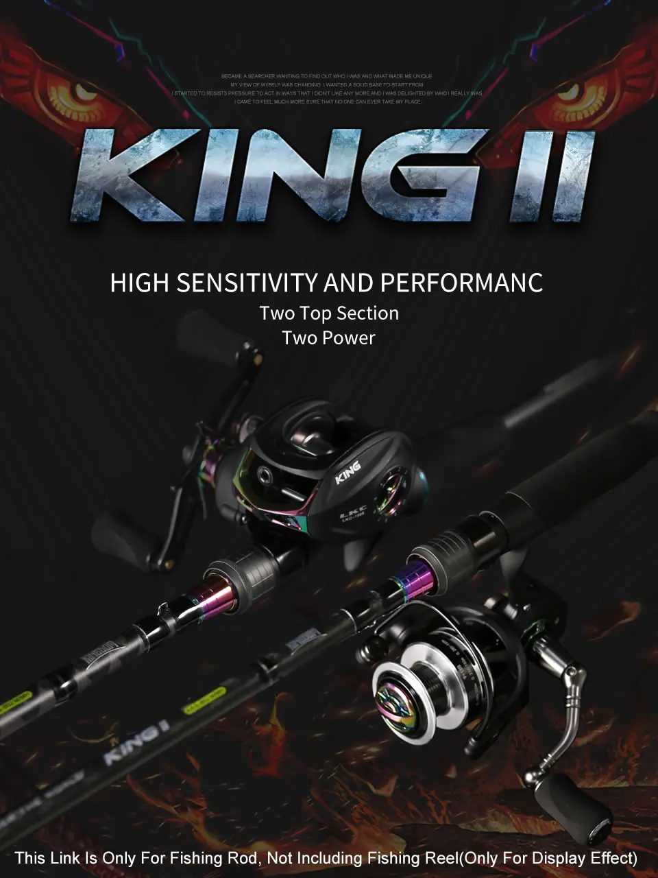 Kingdom KING II новые спиннинговые удочки 2 шт. верхняя секция и 2 шт. мощная Удочка с отличной басовой катушкой набор приманки удочки