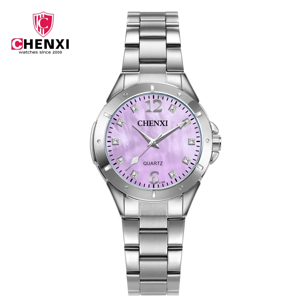 

CHENXI Women Watch Elegant Brand Famous Luxury Silver Quartz Watches Ladies Steel Antique Geneva Wristwatches Relogio 2018 Gift