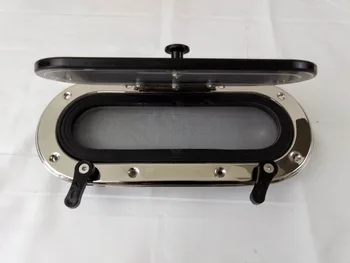 

13.6*5.9 inch 345*150mm 316L Stainless Steel Oval Shape Opening Portlight Porthole Window Hatch For Marine Boat Yacht