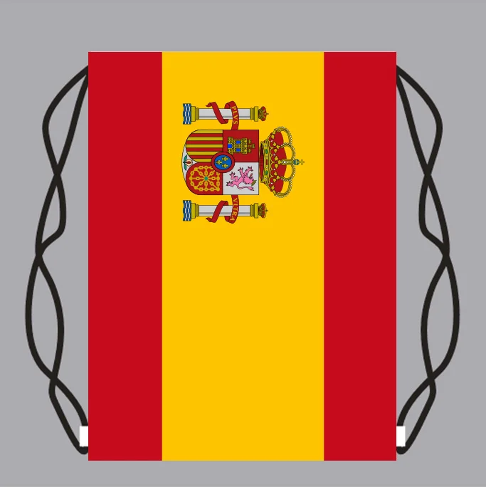 

Drawstring Backpack Bag with Spain Flag Small Backpack Printing Customized Logo