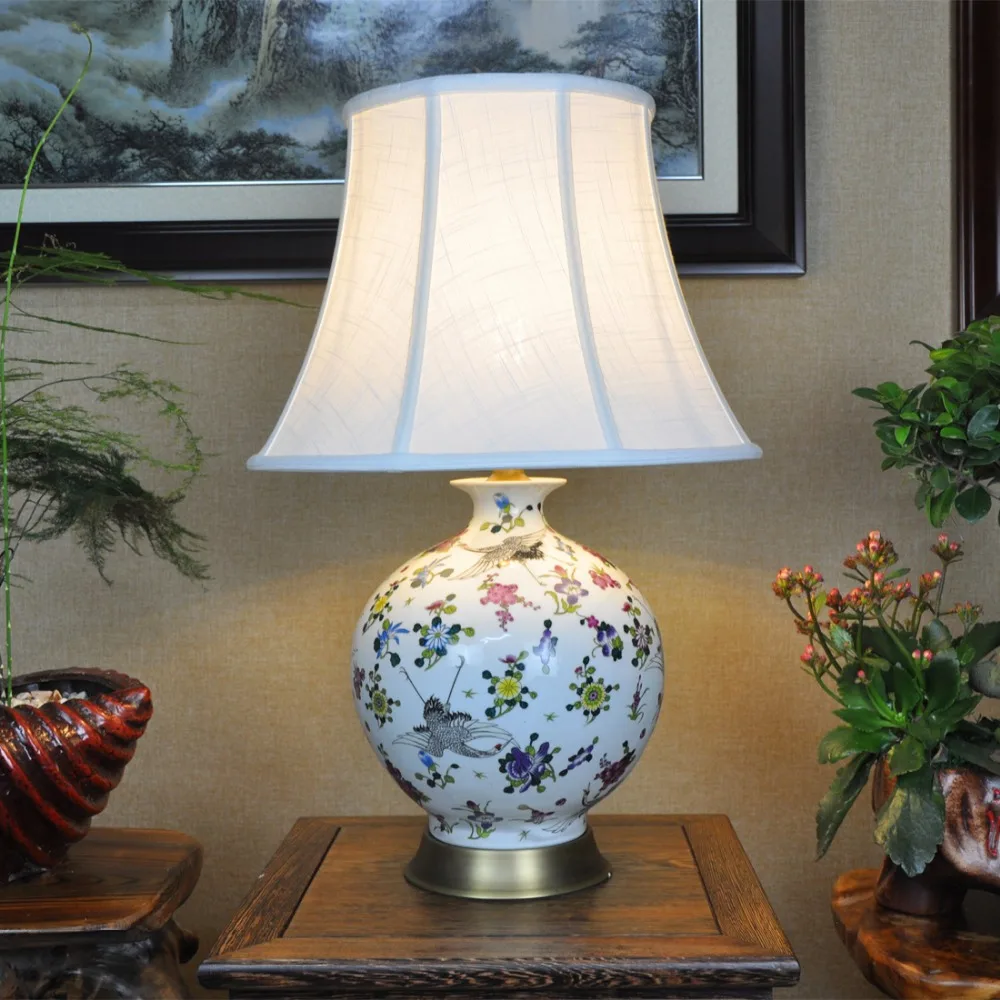 Art Chinese porcelain ceramic table lamp bedroom living room wedding table lamp Jingdezhen table lamp desk lamp (3)