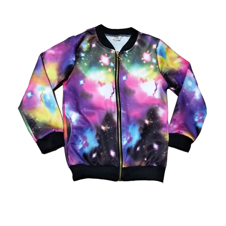 

2019 Spring Girls Jackets for Kids Coat Children Tracksuit Suit Print Trendy Colorful Girls Costumes Kids Jacket 3 4 6 7 8 Years