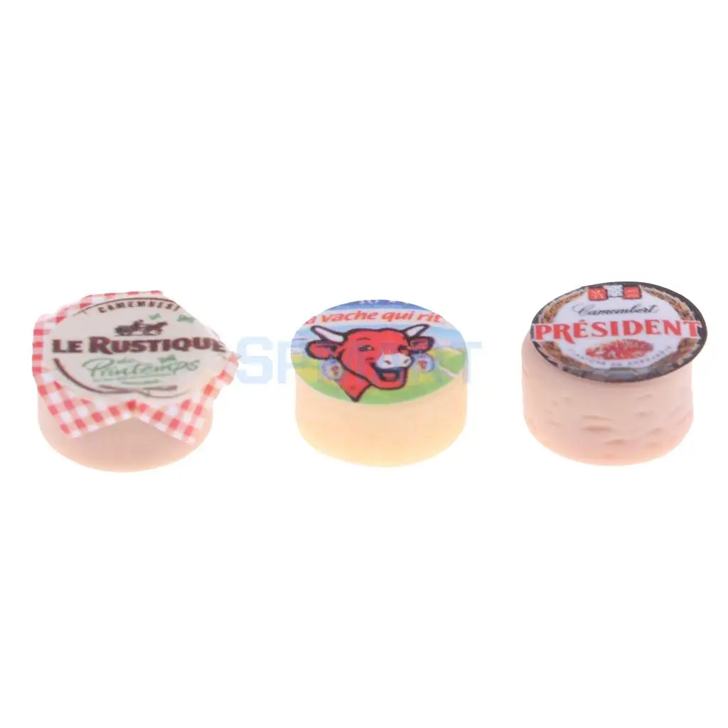 3Pcs Mini Cheeses Food 1/12 Scale Dolls House Miniature Kitchen Living Room Restaurant Decoration Accessories