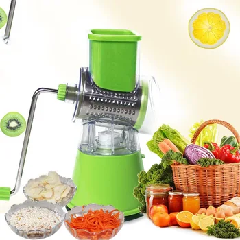 

Stainless Steel Plastic Cheese Potato Shredder Rotary Drum Grater Vegetables Fruits Cutter Slicer J2Y