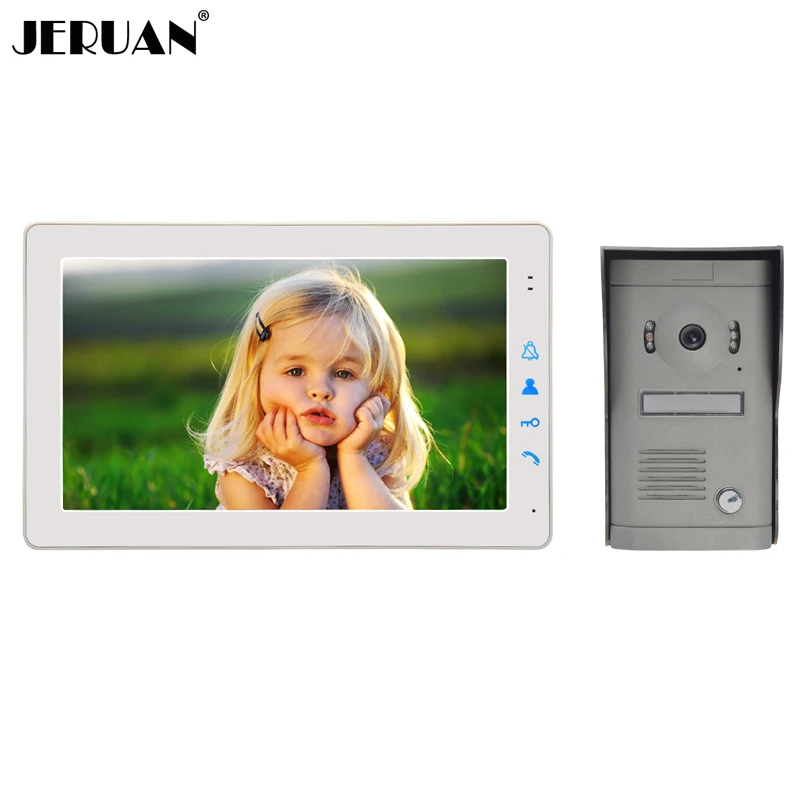 JERUAN Бесплатная доставка 9 дюймов ЖК-дисплей Цвет Экран видео домофон дверной звонок разблокировки внутренней Системы комплект HD ИК Камера