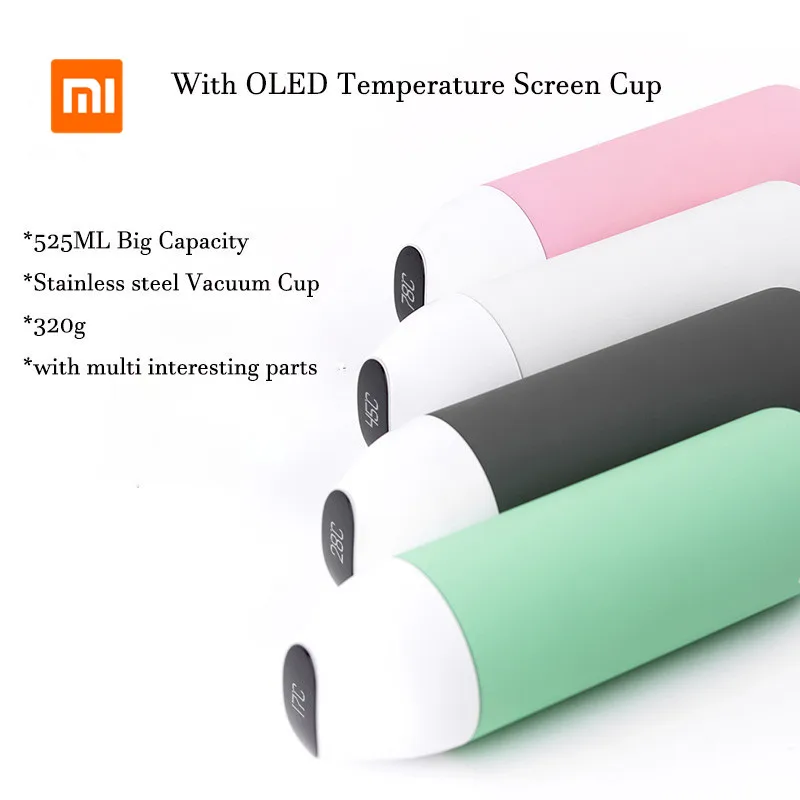 Xiaomi mijia kiss fish умная вакуумная изоляционная бутылка 525 мл с 3 фильтром OLED