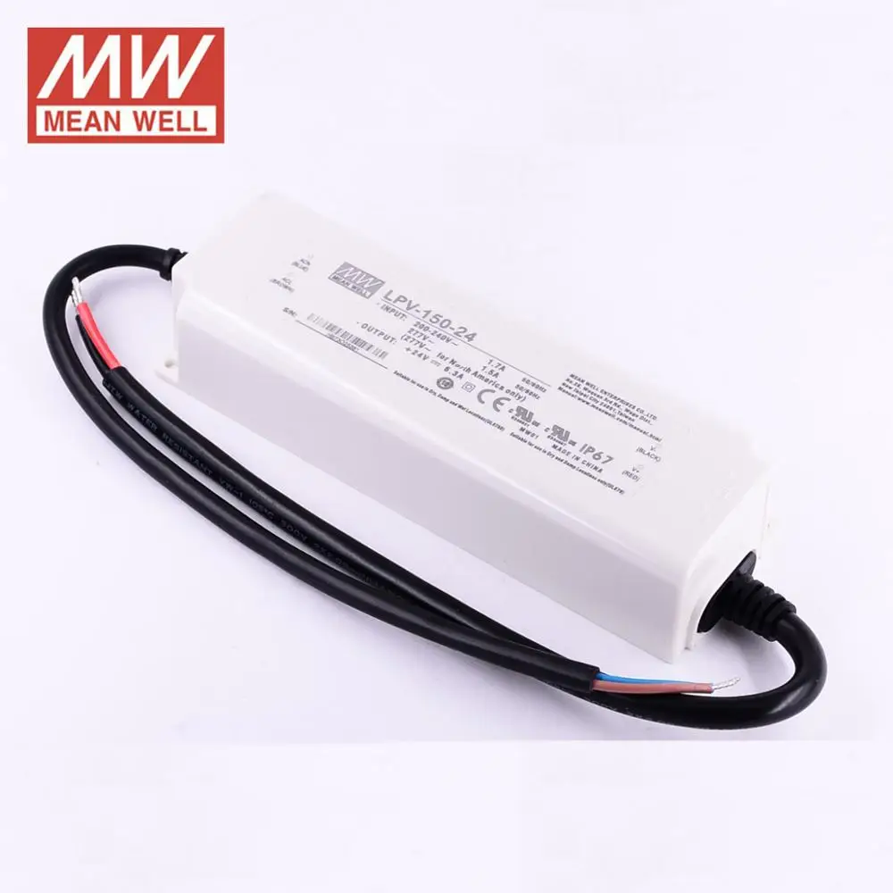 Оригинальный Mean well 12 В 24VDC импульсный источник питания LPV 150W AC/DC Светодиодный