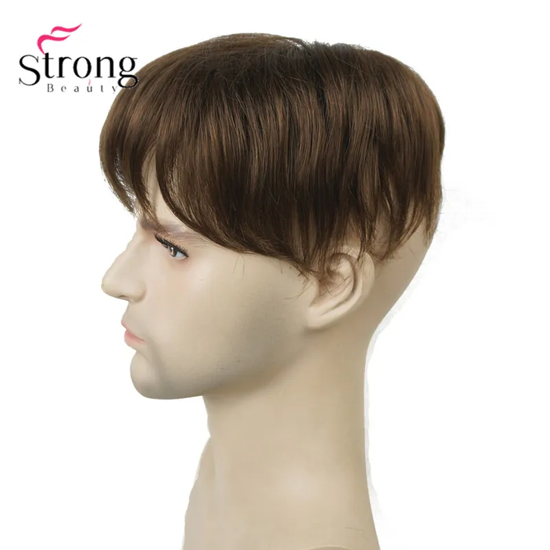 StrongBeauty мужские парика-накладка синтетические волосы короткие Toupe наращивание волос кусок цвета выбор