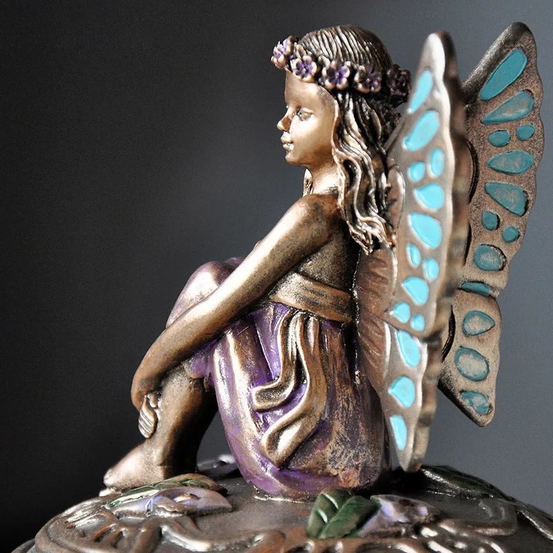 Flower Fairy Jewelry Box European Ring Boxes Princess Earring Bracelet Necklace Organizer Metal Polishing Curve Storage Box