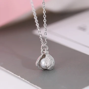 

Bohemian Vintage 925 Sterling Silver Shell Necklaces For Women Lady Jewelry Long Choker Necklace Christmas Gift