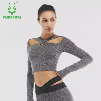 

Autumn New Women Running T-shirt Long sleeves Fitness yoga sports Quick-drying Solid color Round neck Sportswear
