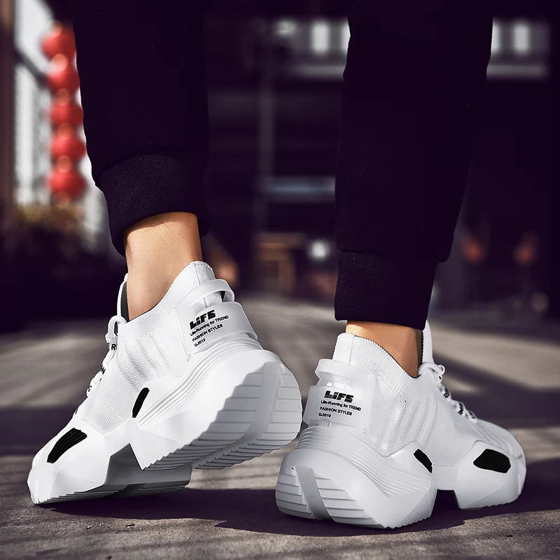 Ceny 2019 najnowszy stylowy cztery pory roku buty do biegania dla mężczyzn wysokiej jakości białe trampki Lace Up lekkie oddychające buty do chodzenia