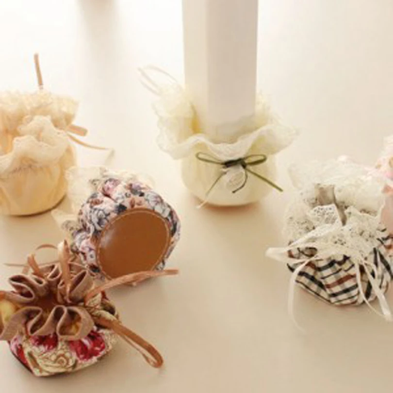 buy 4pcs set table and chair booties Idyllic lace cloth Ottomans lace cotton leather bottom legs Antiskid mats to protect the table