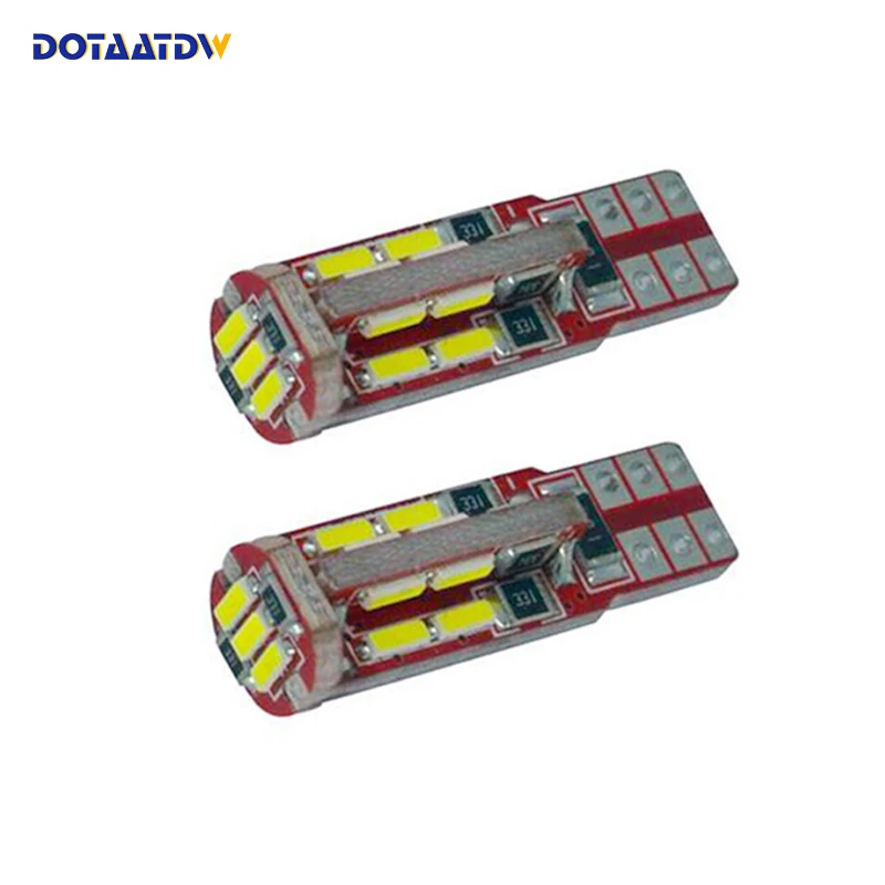

DOTAATDW 6x T10 led Bulb W5W LED Interior Lamp Car DRL 4014 SMD 194 168 Wedge Parking Lights license plate light 12V 6000k