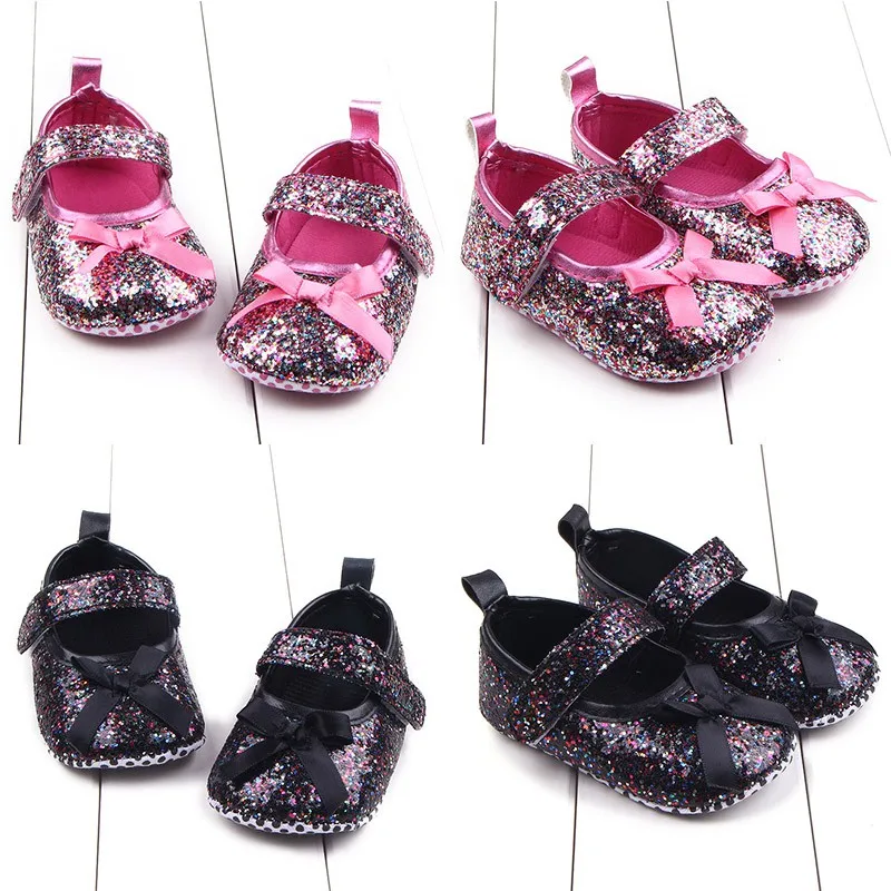 Детская обувь для малышей из искусственной кожи различные милые туфли принцессы с блестками на мягкой подошве с кисточками