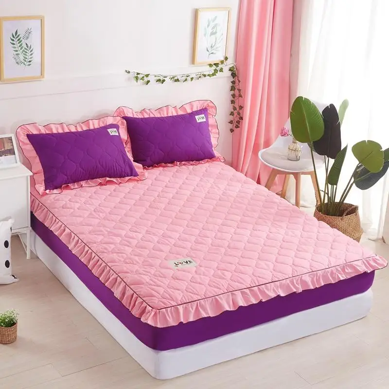 1pc Bed Sheet with Elastic Princess Mattress Cover Korean Style Solid