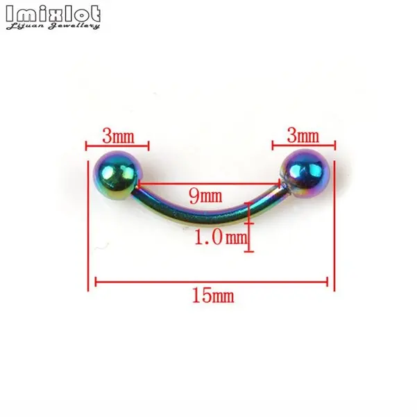 Imixlot 10 шт. смешанные 316L хирургические ювелирные изделия из нержавеющей стали для тела спиральные пирсинг, Септум для носа губ бровей уха хряща кольцо - Окраска металла: 83