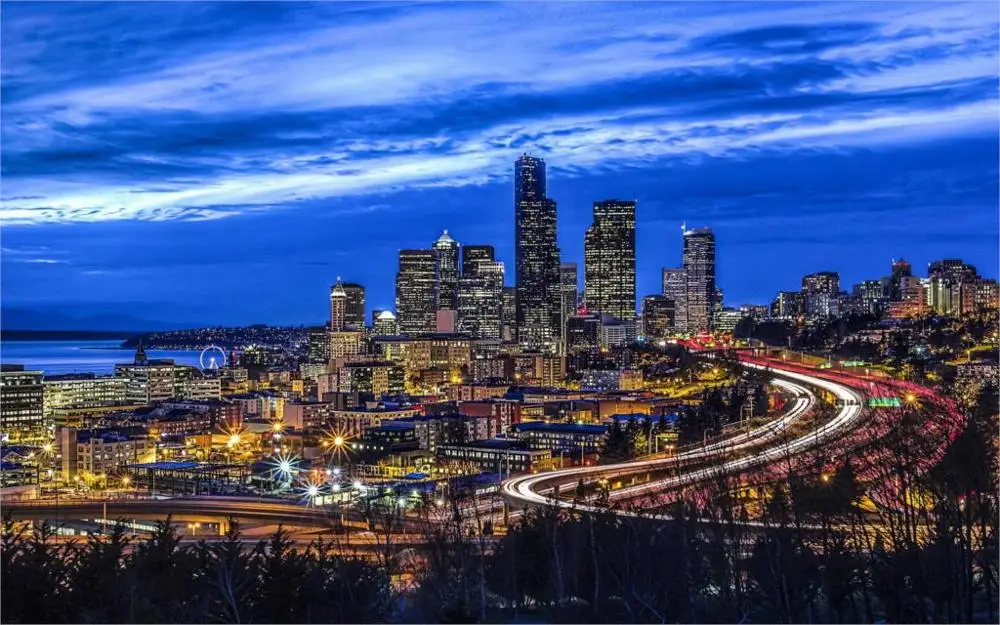 building cityscape seattle jose rizal park 4 sizes home decor canvas poster print