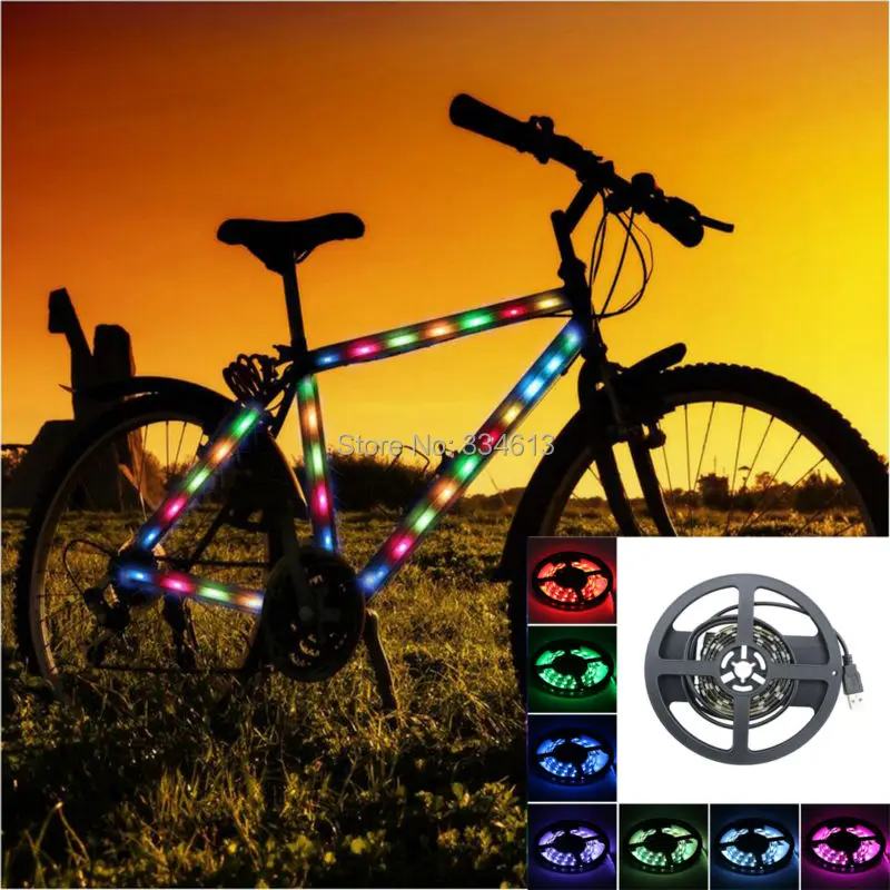 1M 3.28FT PVC 60LED RGB Strip Lights Dimmable Cool Gear for Bicycle