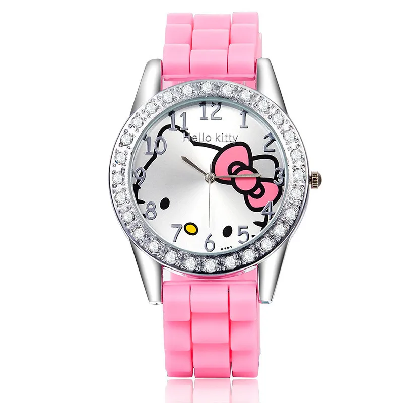 

Korean fashion creative cartoon Kitty cat table silicone watch trend cute student watch female