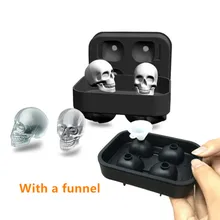 1 шт большой лоток для льда Пудинг Плесень 3D череп силиконовые формы 4 полости самодельный лед Maker Ho Применение держать Применение Кухня аксессуары