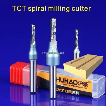 

1PC 1/4*1.5*5MM TCT Spiral double-edged straight sword alloy milling cutter for engraving machine Woodworking slotted 5898