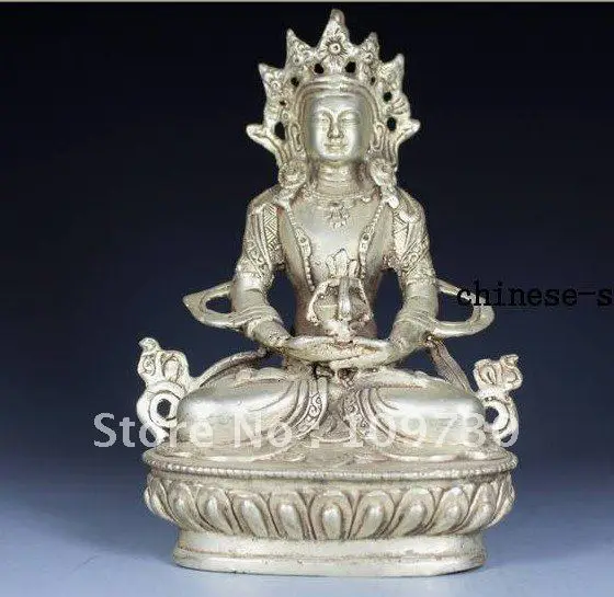 

CHINESE OLD WHITE COPPER HANDWORK INDIA BUDDHA STATUE ee0020 fast ship