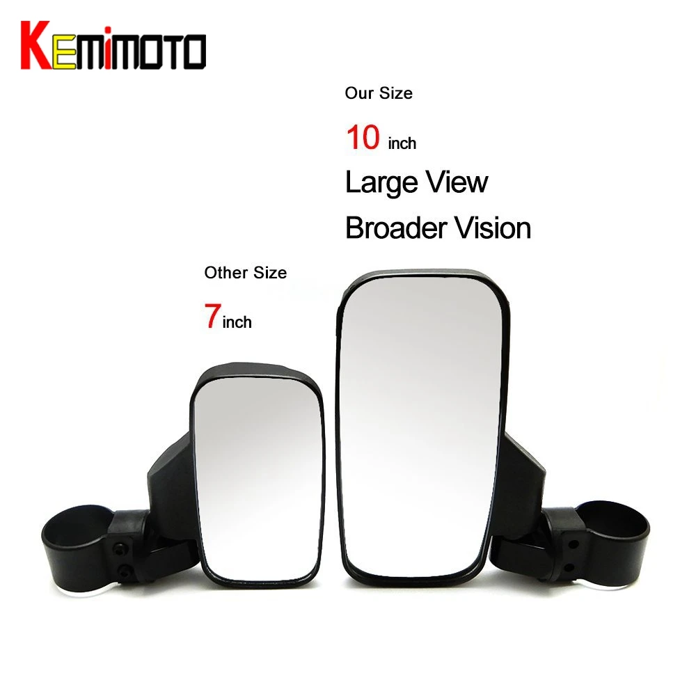 KEMiMOTO 1.75" 2" Side Mirrors for Polaris RZR XP1000 RZR 900 XP 4 Large Wide Rear view Mirror