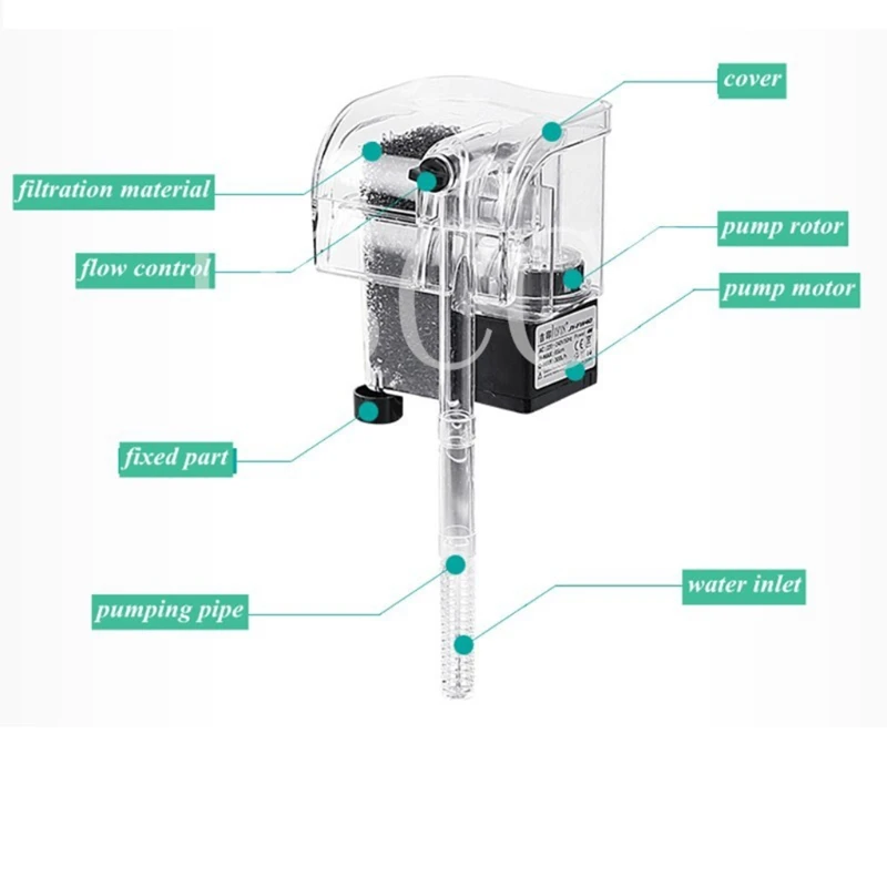 Внешний кислородный насос с водопадом, фильтр для воды, аквариумный аквариум, 220-240 В, 4 Вт, набор фильтров Acessorios Para Aquario