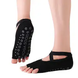 100% мягкий хлопок Материал фитнес спортивные носки невидимый крест ремень с пяткой Йога носки акцизные танцевальные носки