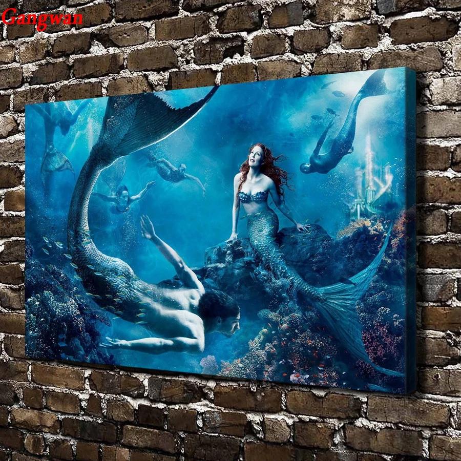 

5d diy mosaic Diamond painting sea landscape Cross Stitch kit full rhinestone Diamond Embroidery sexy girl boy mermaid decor art