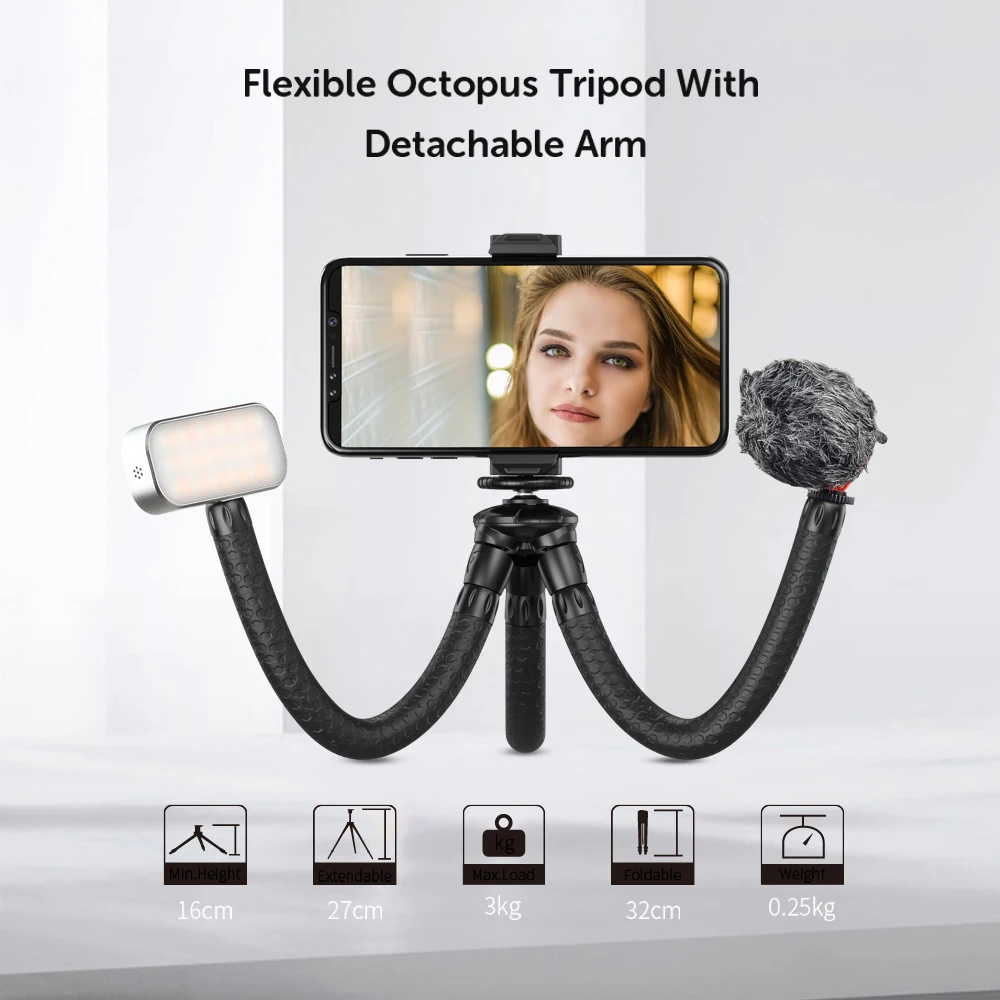 2 в 1 портативный Настольный Гибкий штатив для Go Pro с поворотом на 360