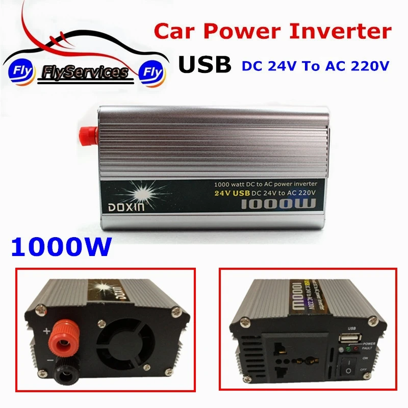 1000 Watt DC 24V to AC 220V Modified Sine Wave With USB Charger Converter Adapter 1000W 24 220 Car Power Inverter | Автомобили и